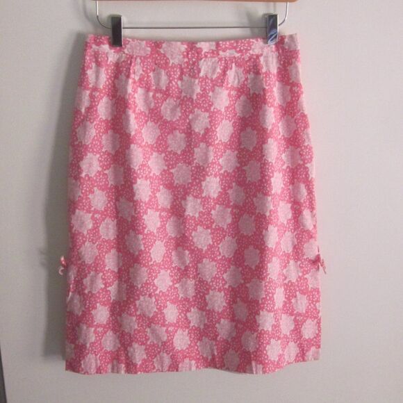 Tibi VINTAGE Pink Cotton Skirt Womens Size 4 with 27" Waist Lily Pulitzer Style - Picture 7 of 9